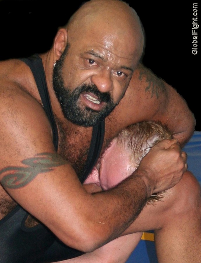 bearded black balding manly men dominating whitie