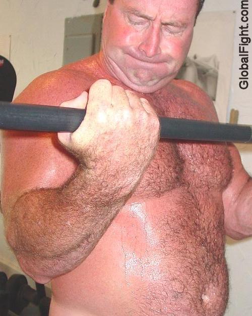 biceps curls sweaty workout nude bear naked videos