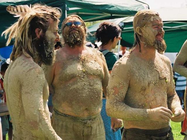 burning man mens muddy hairychests beards dirty