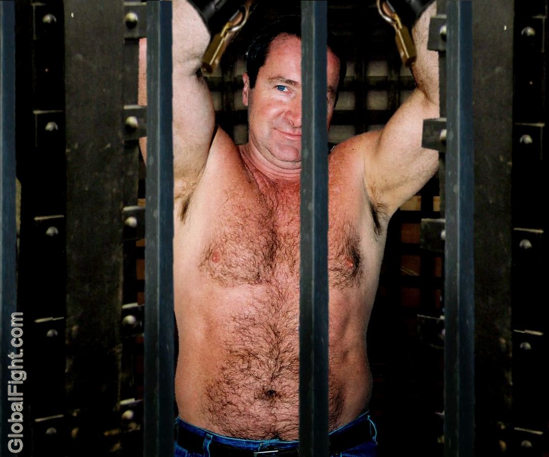 hairy bound tiedup beefybear CAGED SLAVE PRISONER