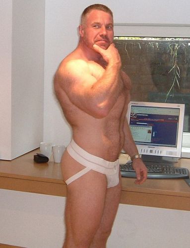 hot daddy bear man wears jockstraps wrestling