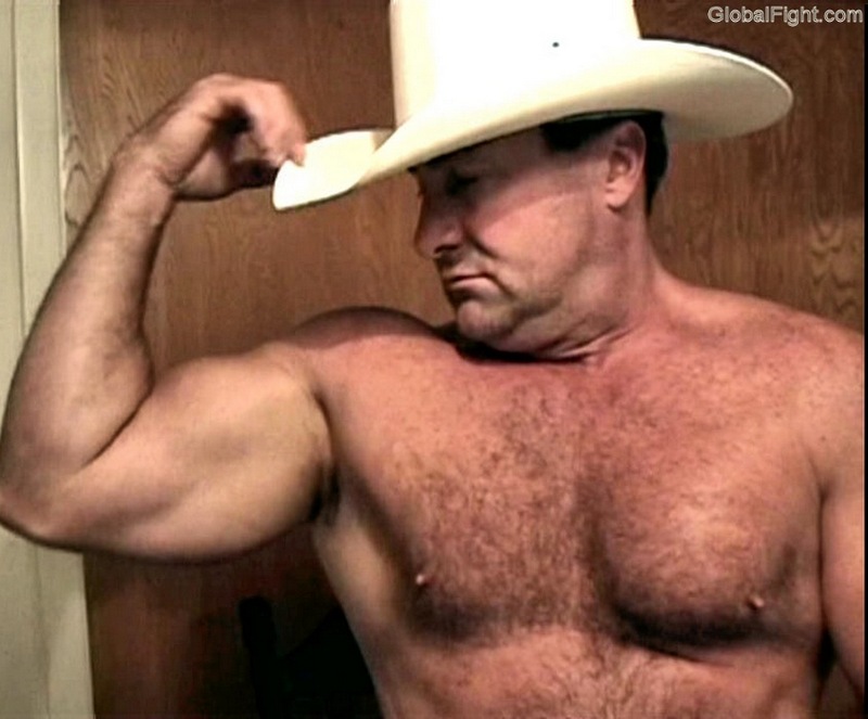 naked big biceps rancher cattle man