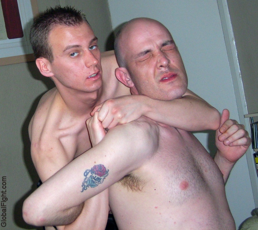wrestling guys neckhold twinks